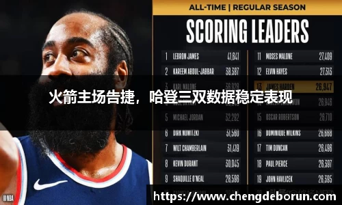 火箭主场告捷，哈登三双数据稳定表现